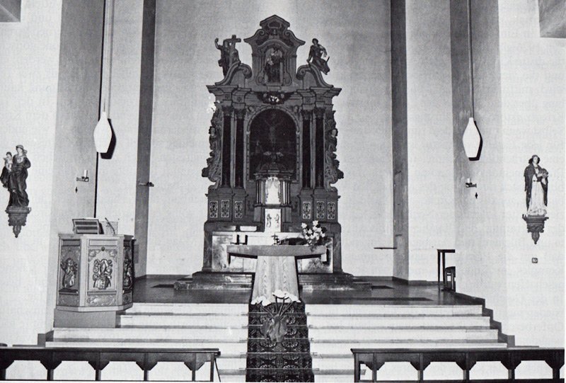 Chorraum der Kirche in den 1970ern